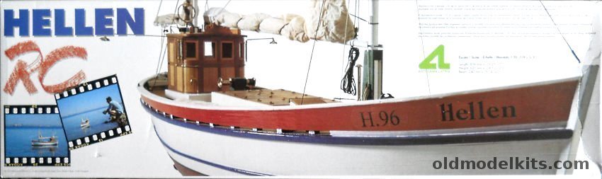Artesania Latina 1/20 Hellen R/C English Coastal Fishing Boat - 33 3/4 Inch Long With ABS Hull For R/C Or Display, 20203 plastic model kit